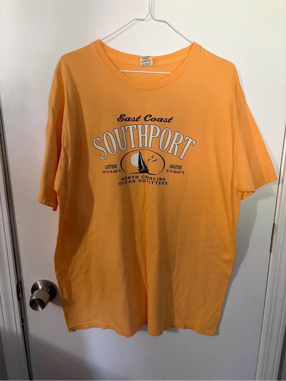 NWOT Men’s Blue 84 Large Southport East Coast Graphic Tee - Orange Tote16